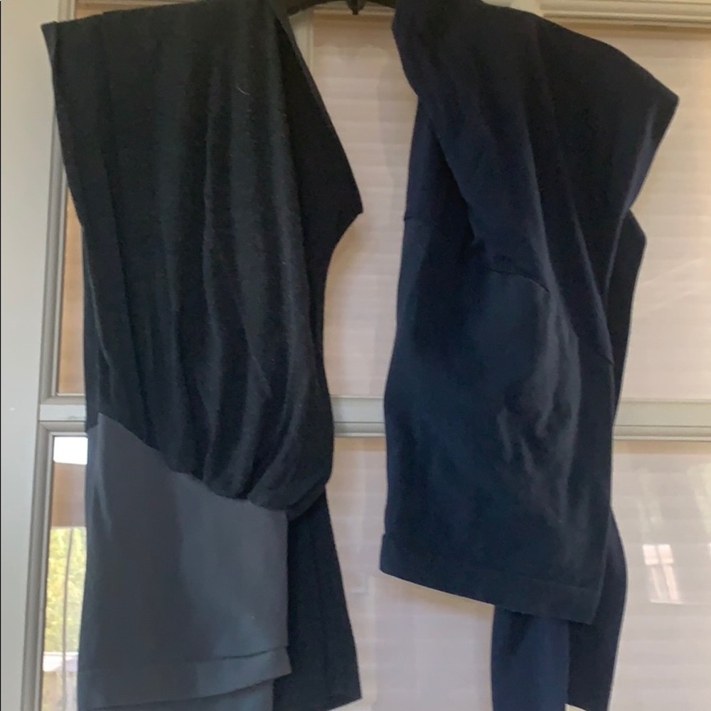Grey and navy maternity leggings